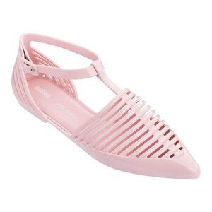 Melissa x Jason Wu Flat Pointed Toe Strap On Shoes, Size 9